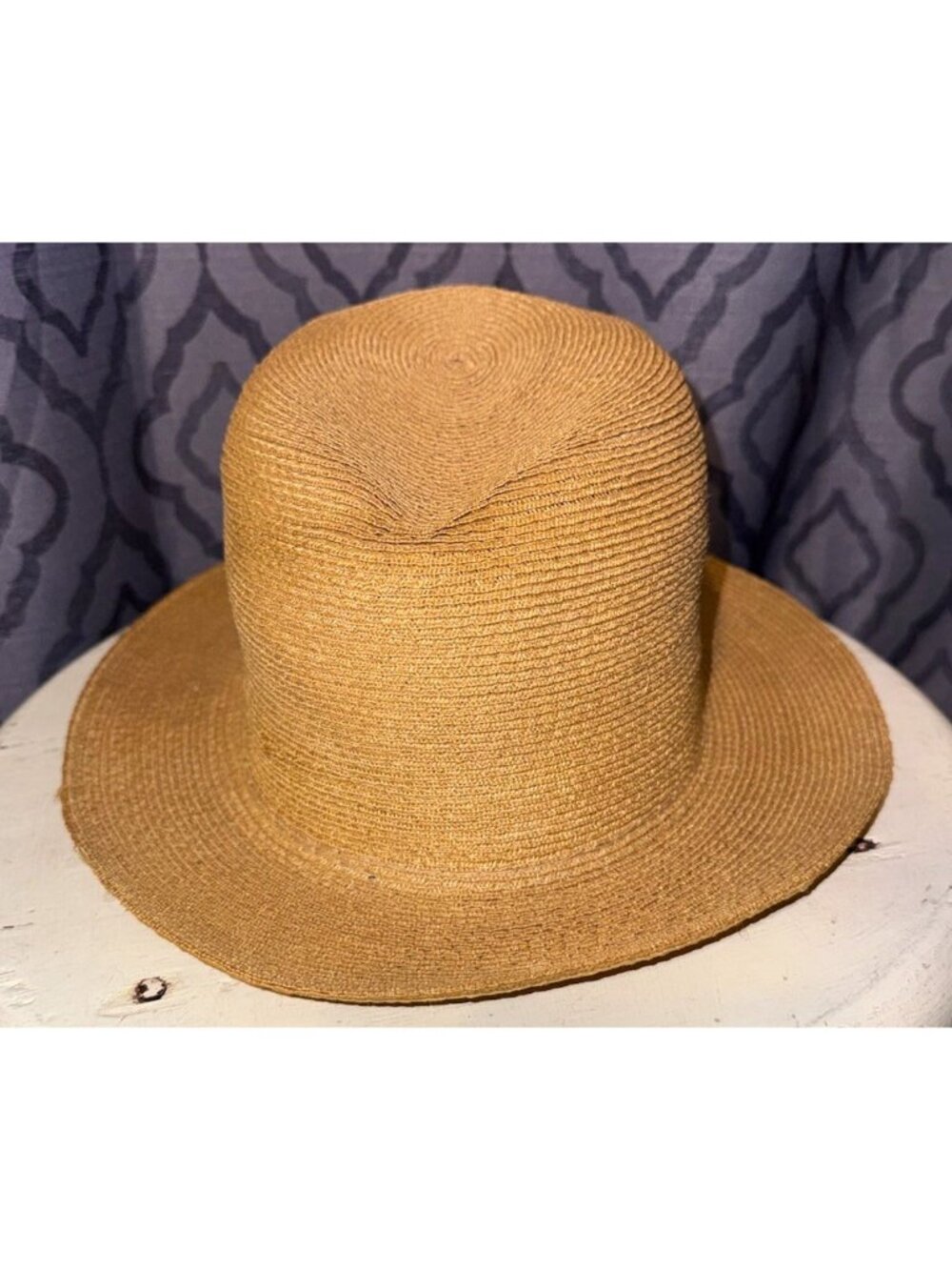 Dobbs fifth avenue Tan Braided Straw Fedora Hat Solid Spring/Summer Size 7 1/4